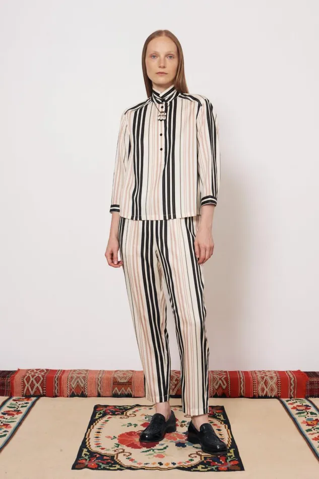Raquel Allegra Sueded Tencel Savanna Ecru Ghana Blouse Women Tops