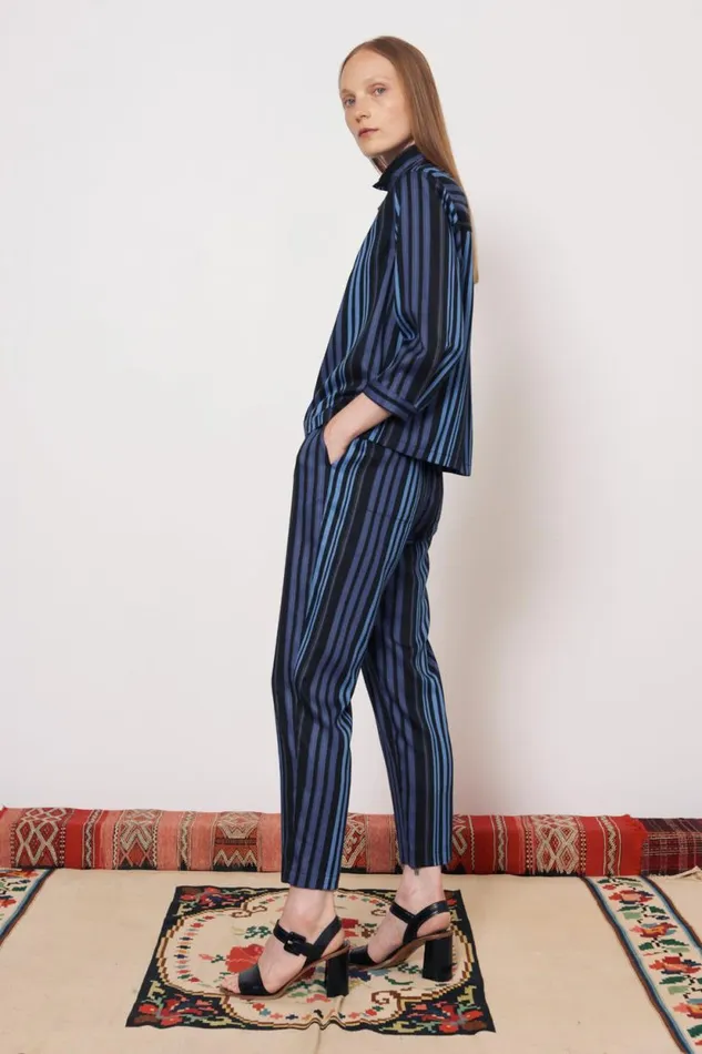 Raquel Allegra Sueded Tencel Sea Ghana Blouse Women Tops
