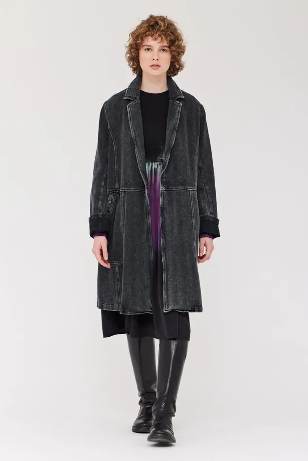 Raquel Allegra Twill Black Orchid Coat Women Jackets