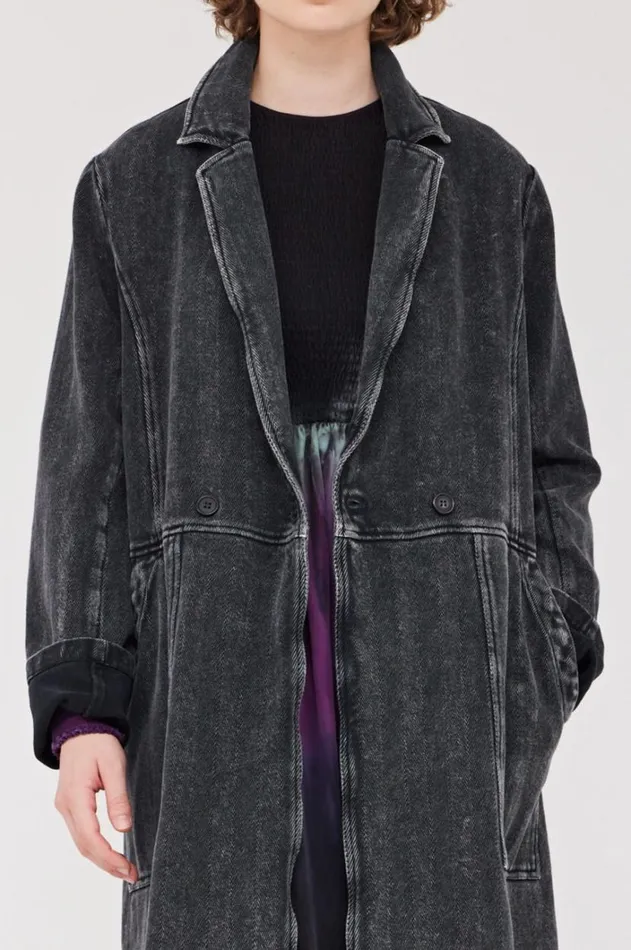 Raquel Allegra Twill Black Orchid Coat Women Jackets
