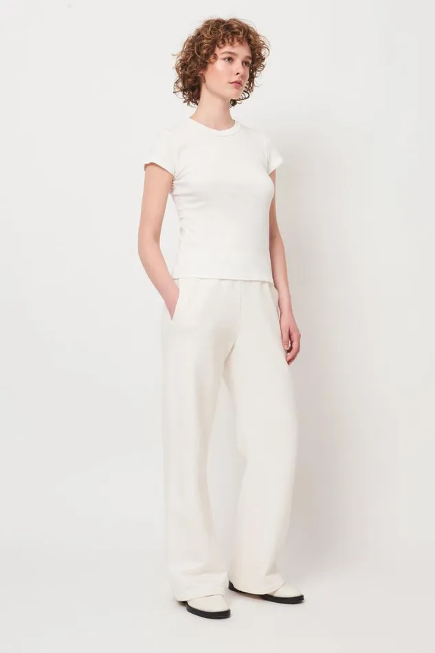 Raquel Allegra Washed White Liv Tee Women TShirts