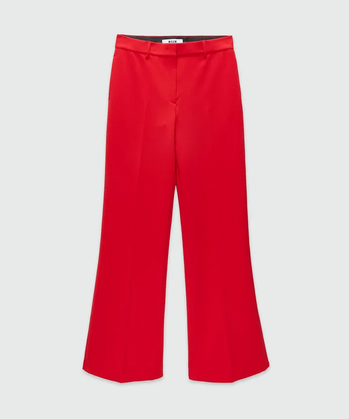 Red Tailored Palazzo Pants Women MSGM Pants And Shorts