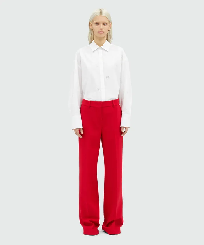 Red Tailored Palazzo Pants Women MSGM Pants And Shorts
