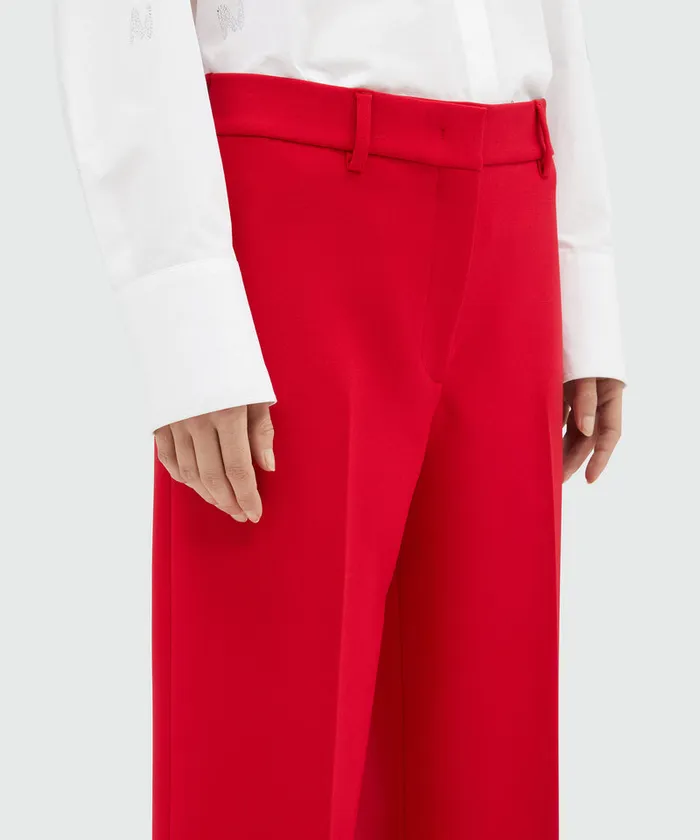 Red Tailored Palazzo Pants Women MSGM Pants And Shorts