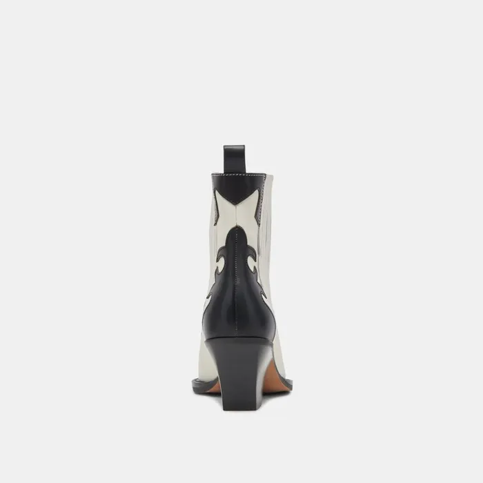 Renia Boots Black White Leather Women Dolce Vita Boots and Booties