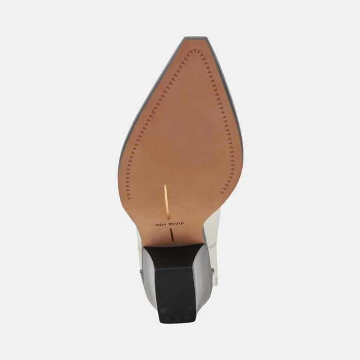 Renia Boots Black White Leather Women Dolce Vita Boots and Booties