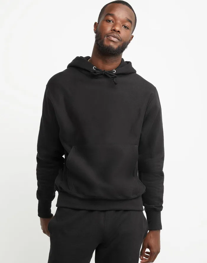 Reverse Weave Hoodie C Logo Black Men Champion Hoodies and Sweatshirts