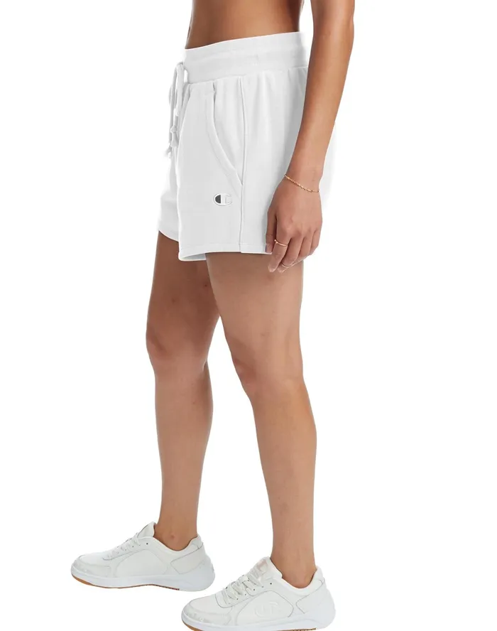 Reverse Weave Shorts C Logo 3034 White Women Champion Shorts