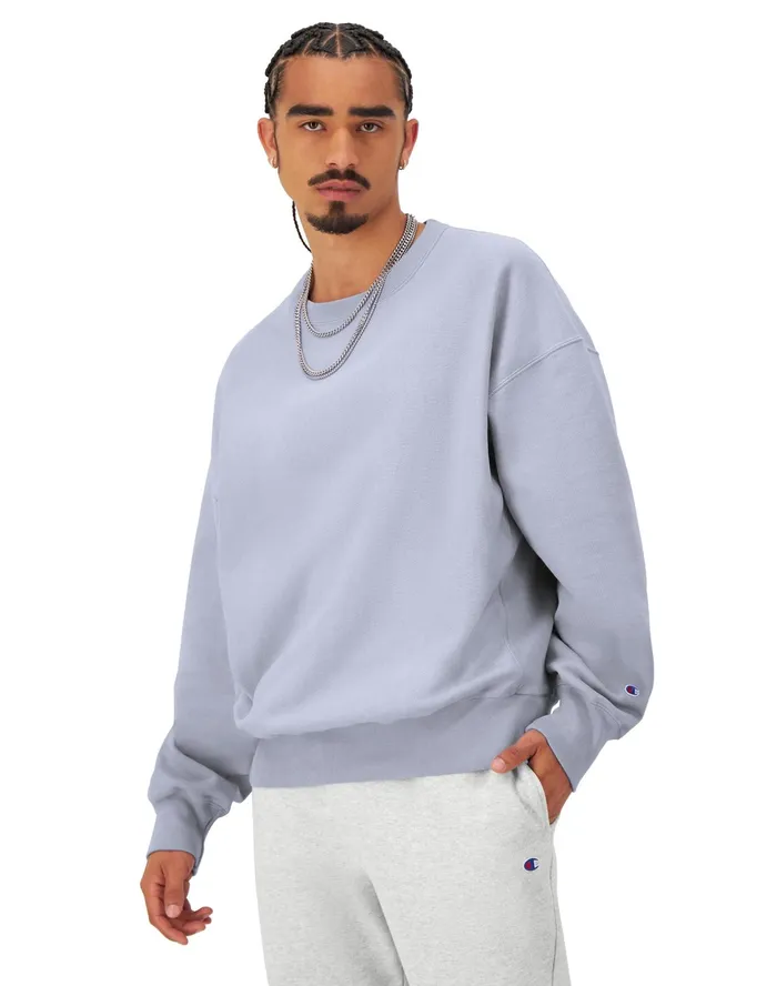 Reverse Weave Stadium Crewneck Sweatshirt Washed Starlet Blue Men Champion Hoodies and Sweatshirts