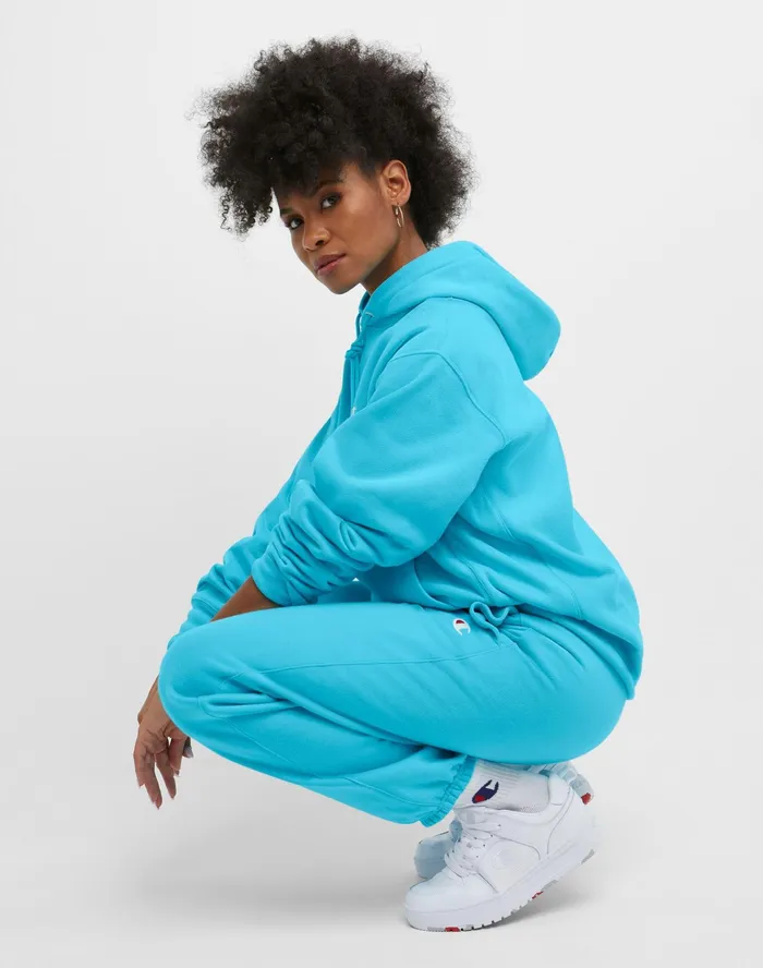 Reverse Weave Sweatpants C Logo 30034 Light Sky Blue Women Champion Pants