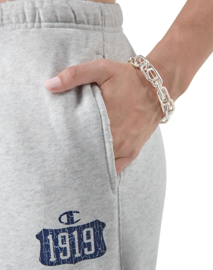 Reverse Weave Sweatpants Shield C Logo 30034 Time Capsule Silver Grey Women Champion Pants
