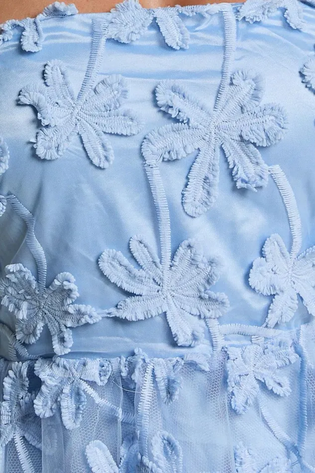 Rheiva Midi Dress 8211 Strapless 3D Embroidery Midi Dress In SOFT BLUE Women Showpo Dresses