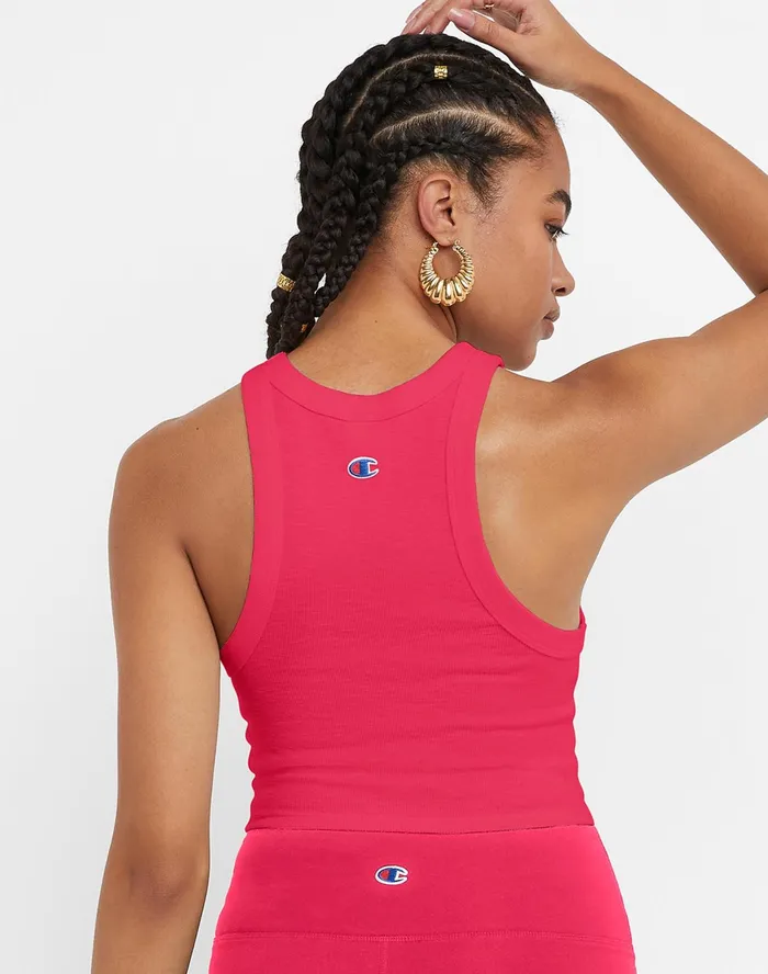 Ribbed Tank Classic Script Patrol Red Women Champion TShirts and Tops