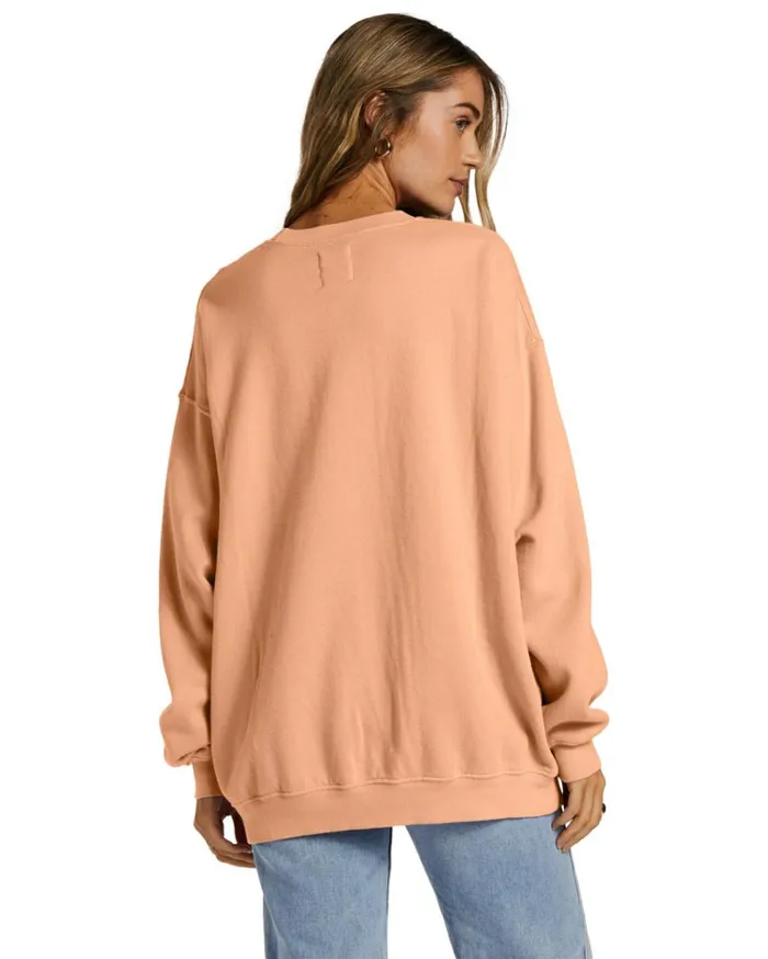 Ride In Oversized Crewneck Sweatshirt Light Melon Women Billabong Sweatshirts and Fleece