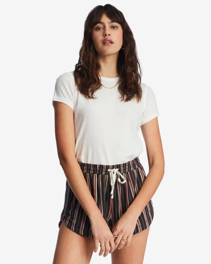Road Trippin Elastic Waist Shorts Off Black 3 Women Billabong Shorts