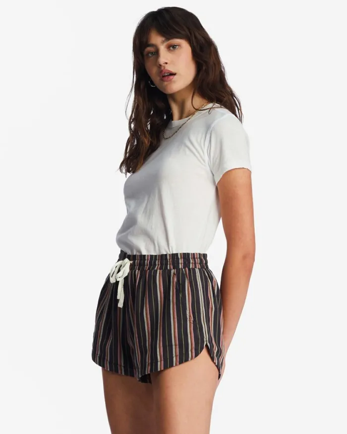 Road Trippin Elastic Waist Shorts Off Black 3 Women Billabong Shorts