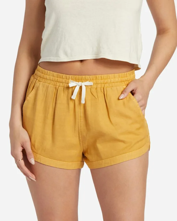 Road Trippin Elastic Waist Shorts Wild Honey Women Billabong Shorts
