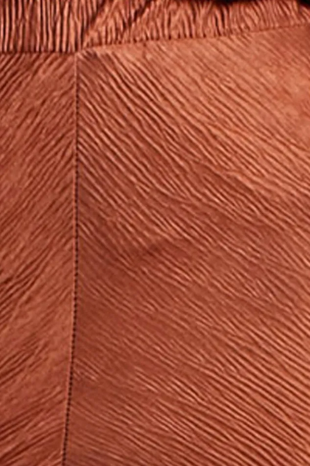 Rosamund Pants 8211 High Waisted Crinkle Flared Pants In Clay Women Showpo Pants