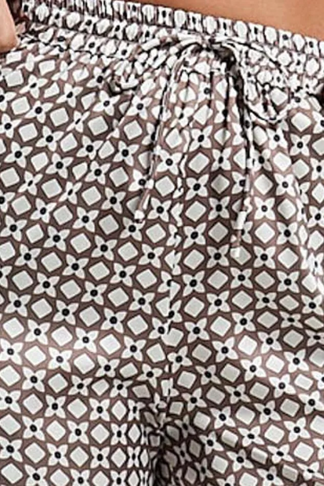 Rosetti Pants 8211 Mid Waisted Elastic Waist Relaxed Pants In Tessara Geometric Print Women Showpo Loungewear