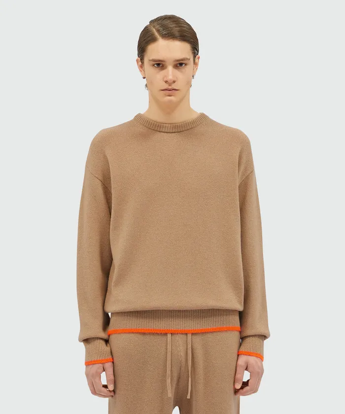 Round Neck Jumper In Wool And Cashmere Men MSGM Knitwear