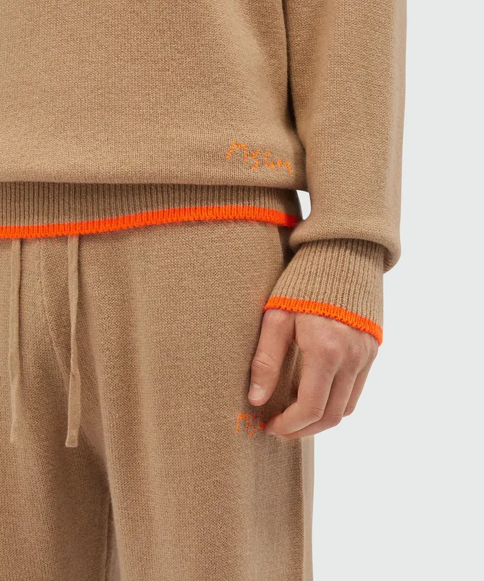 Round Neck Jumper In Wool And Cashmere Men MSGM Knitwear