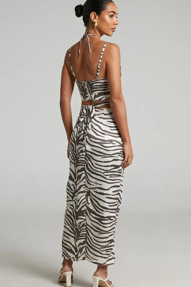 Runaway The Label 8211 Zahara Midi Skirt In Zebra Women Showpo Skirts