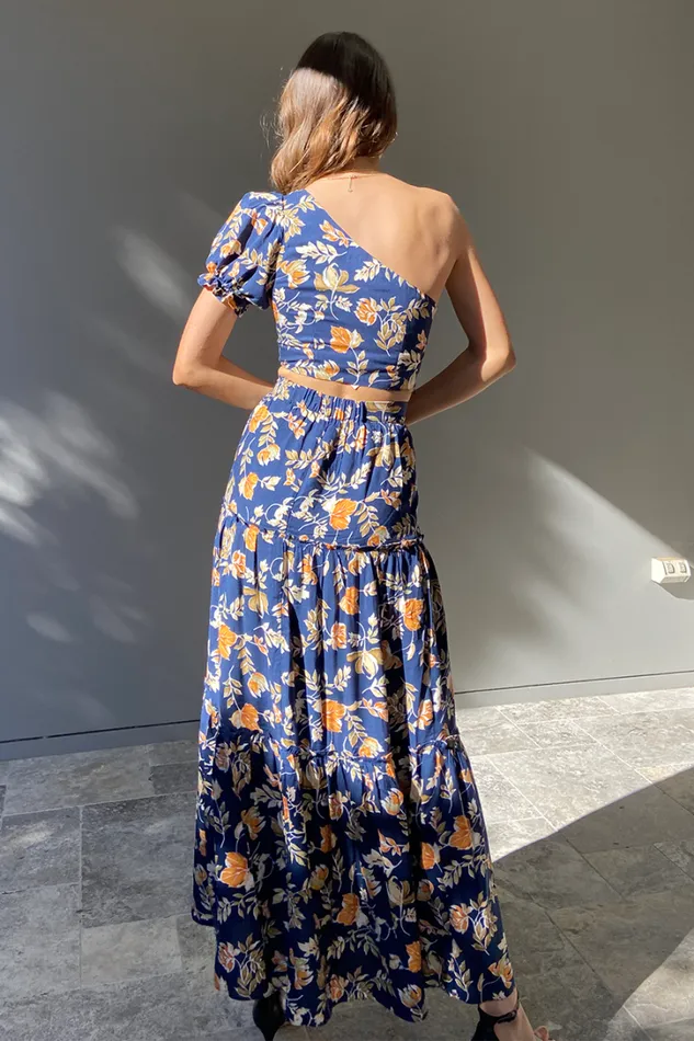 Runaway The Label Crops Elena One Shoulder Top Navy Floral 8211 Women Runaway The Label Crops Elena One Shoulder Top Navy Floral 8211 Women