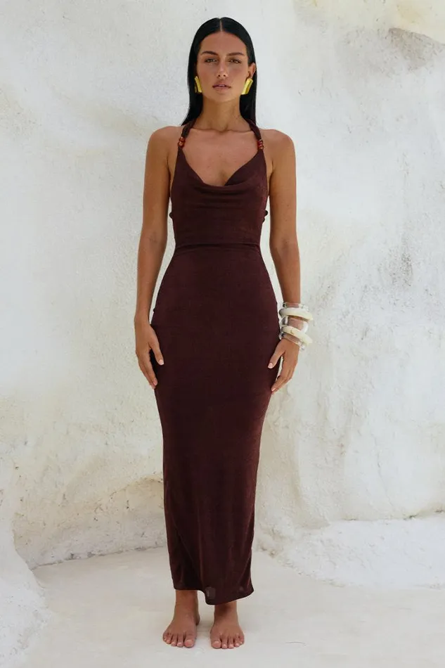 Runaway The Label Maxi Dresses ENORA MAXI DRESS Espresso 8211 Women