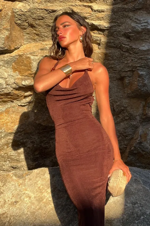Runaway The Label Maxi Dresses ENORA MAXI DRESS Espresso 8211 Women