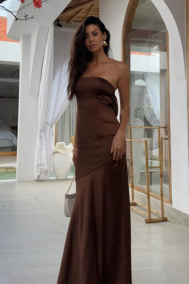 Runaway The Label Maxi Dresses MULANI MAXI DRESS Espresso 8211 Women