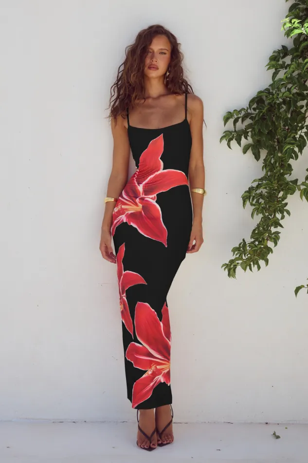 Runaway The Label Midi Dresses DEIA MIDI DRESS Black Lily 8211 Women