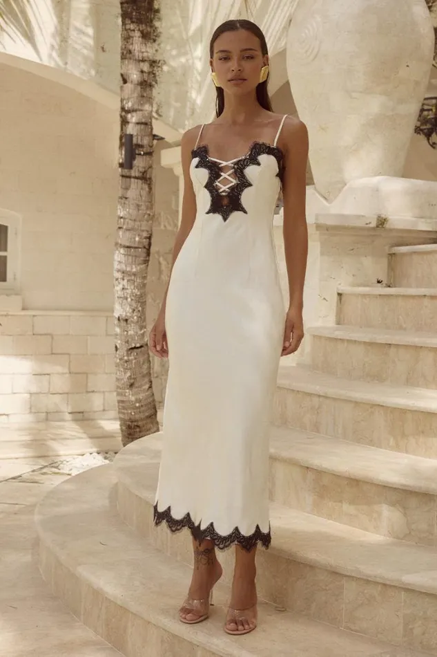 Runaway The Label Midi Dresses NULI MIDI DRESS Whiteblack 8211 Women