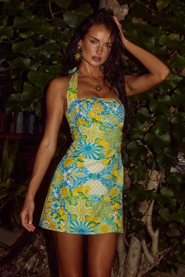 Runaway The Label Mini Dresses ANACAPRI MINI DRESS Anacapri Lemon 8211 Women