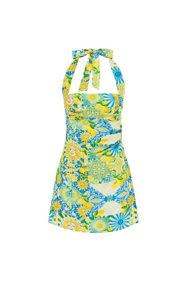 Runaway The Label Mini Dresses ANACAPRI MINI DRESS Anacapri Lemon 8211 Women