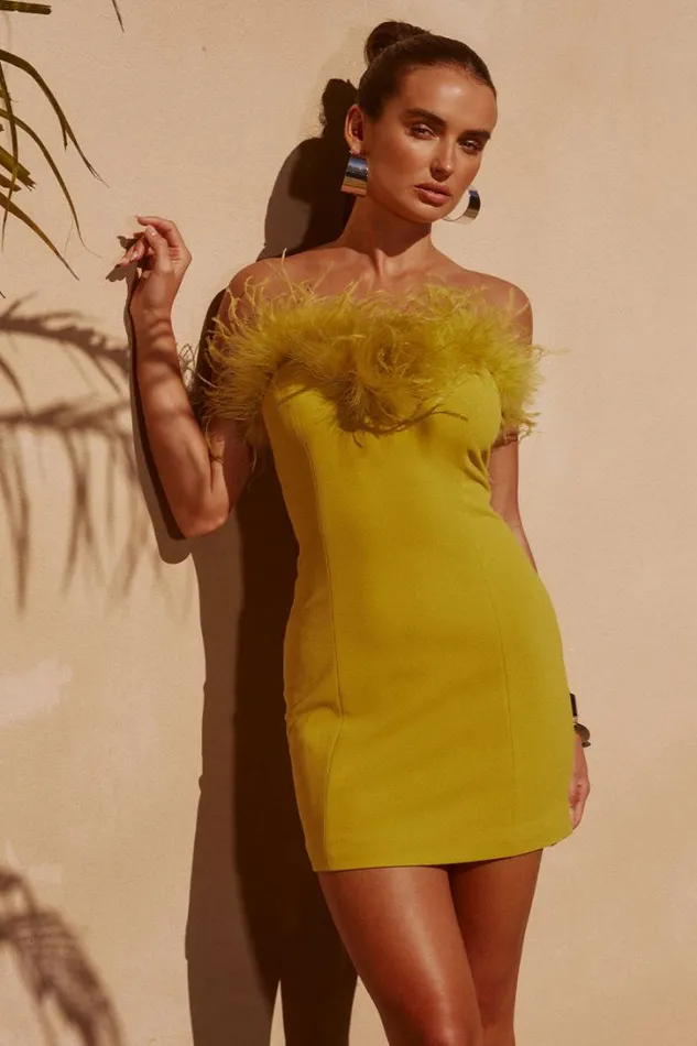 Runaway The Label Mini Dresses VALENTINA MINI DRESS Citrus 8211 Women