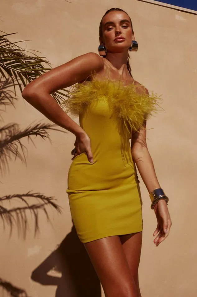 Runaway The Label Mini Dresses VALENTINA MINI DRESS Citrus 8211 Women