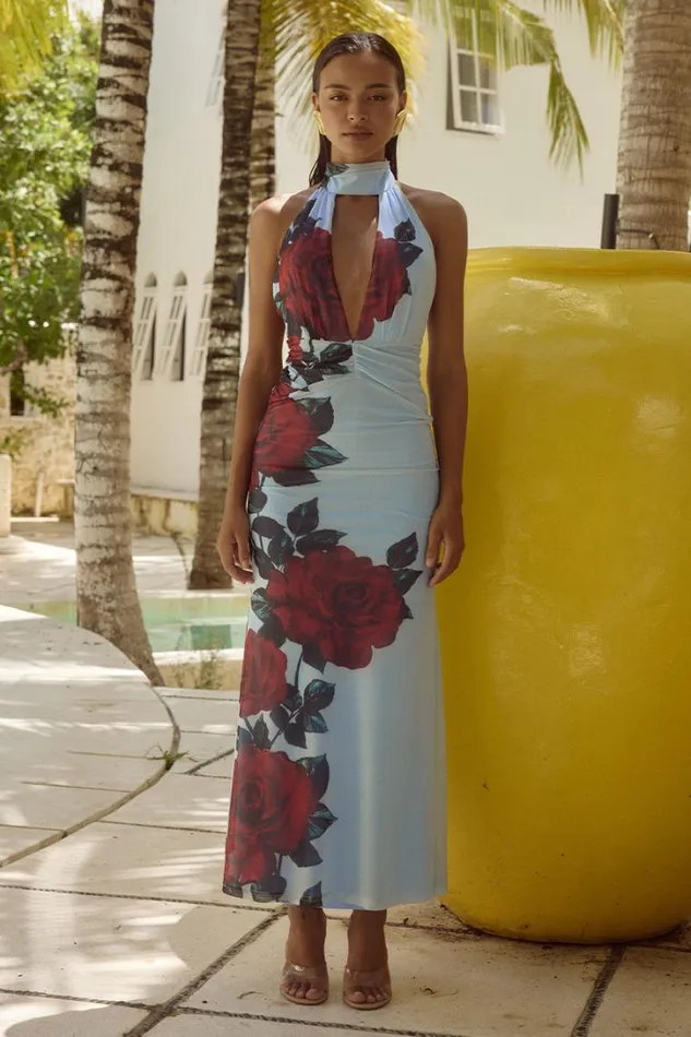 Runaway The Label Race Day Dresses ANTONIE MAXI DRESS Red Rose 8211 Women