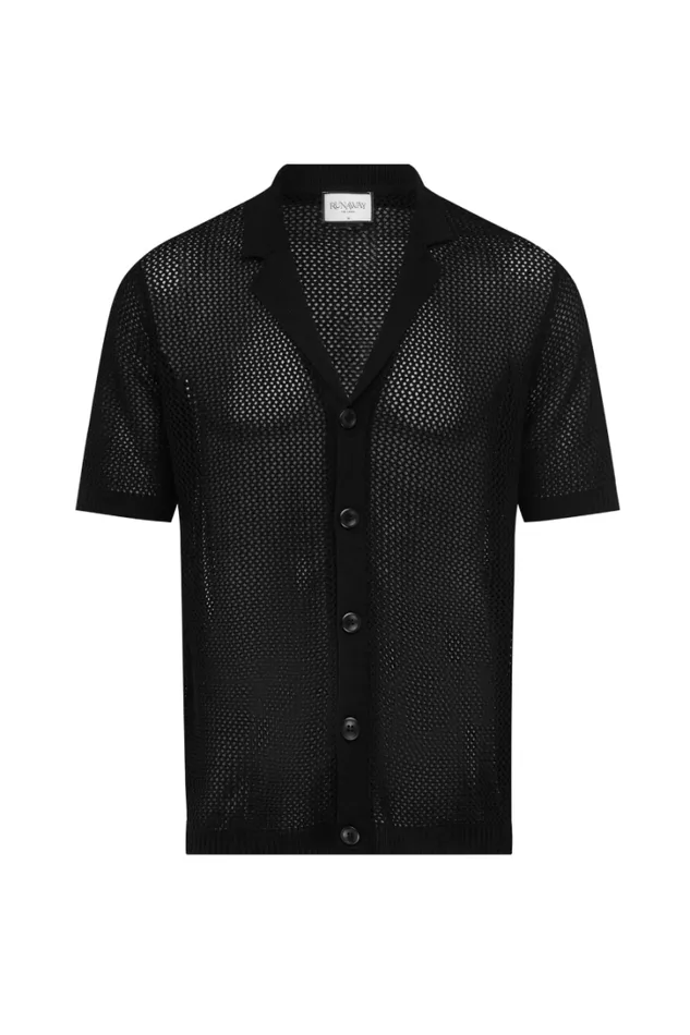 Runaway The Label Shirts CASPER KNIT SHIRT Black 8211 Men
