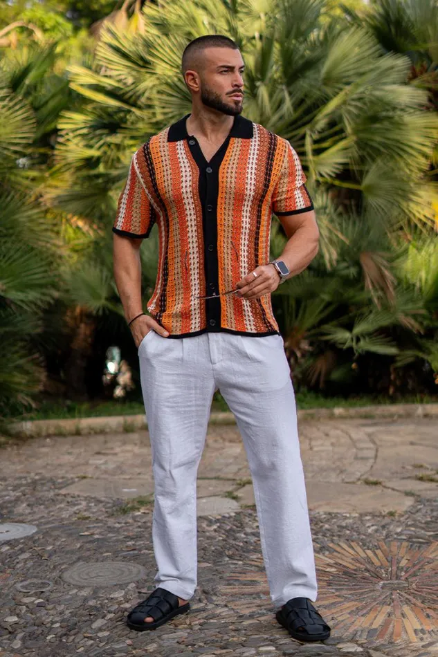 Runaway The Label Shirts TIMMY SHIRT Orange Multi 8211 Men