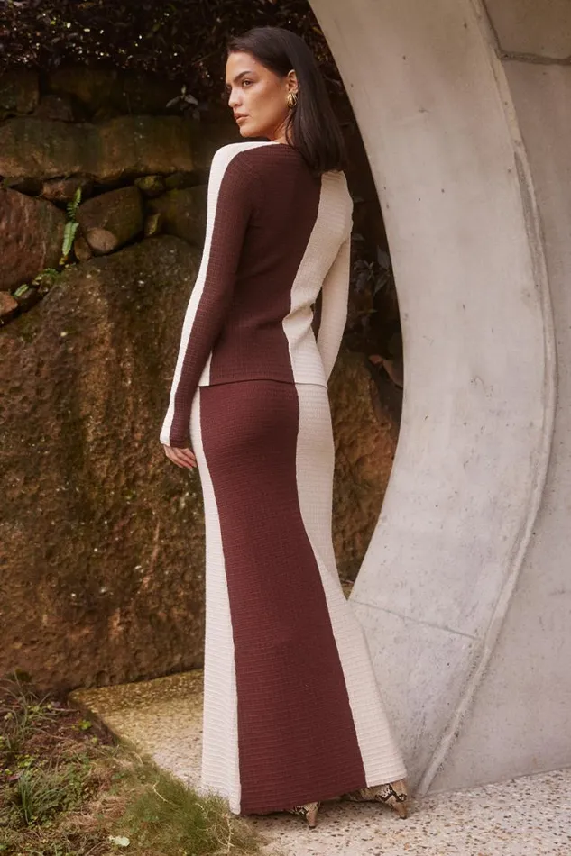 Runaway The Label Skirts ELITA MAXI SKIRT Chocolatecream 8211 Women