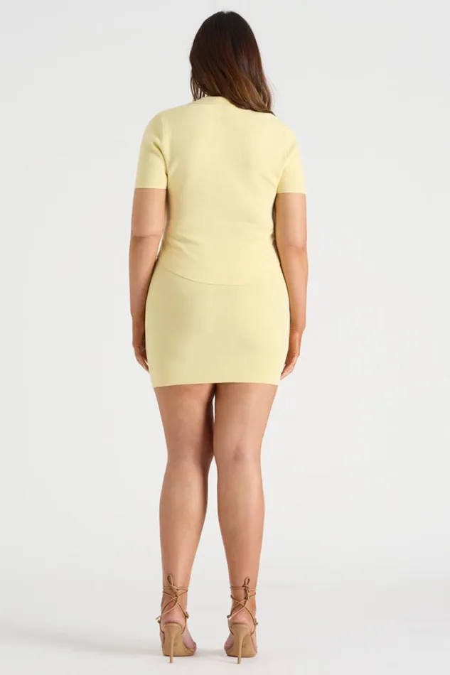 Runaway The Label Skirts THE KNIT MINI SKIRT Butter 8211 Women Runaway The Label Skirts THE KNIT MINI SKIRT Butter 8211 Women
