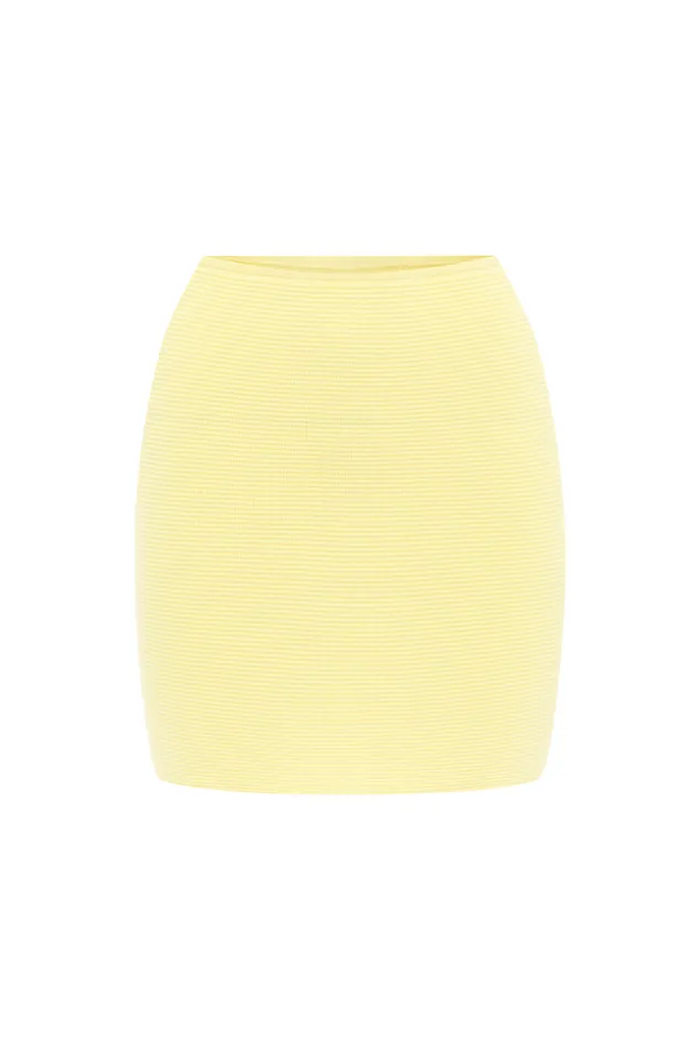 Runaway The Label Skirts THE KNIT MINI SKIRT Butter 8211 Women Runaway The Label Skirts THE KNIT MINI SKIRT Butter 8211 Women
