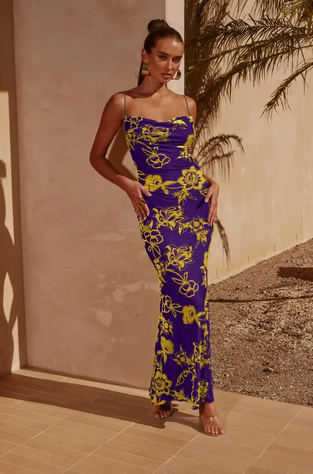 Runaway The Label Slip Dresses PRETORIA MAXI DRESS Violet 8211 Women