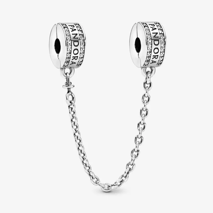 Safety Chains Women Pandora Online Logo Safety Chain Clip Charm