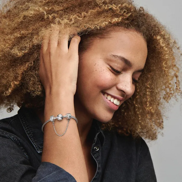 Safety Chains Women Pandora Online Logo Safety Chain Clip Charm
