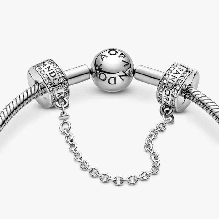 Safety Chains Women Pandora Online Logo Safety Chain Clip Charm