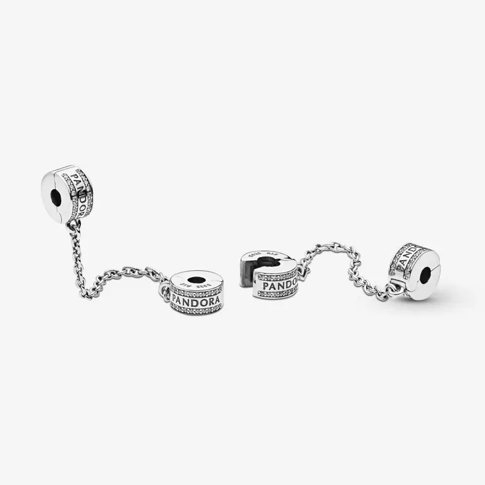 Safety Chains Women Pandora Online Logo Safety Chain Clip Charm