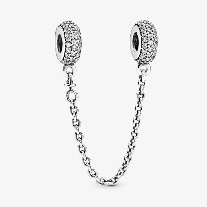 Safety Chains Women Pandora Sparkling Pav Safety Chain Charm