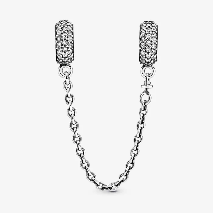 Safety Chains Women Pandora Sparkling Pav Safety Chain Charm