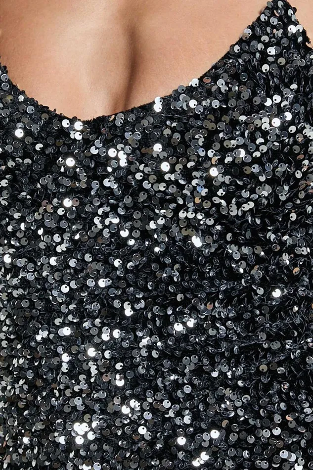 Salome Mini Dress 8211 Bodycon Sequin Dress In Black And Silver Women Showpo Curve Clothes